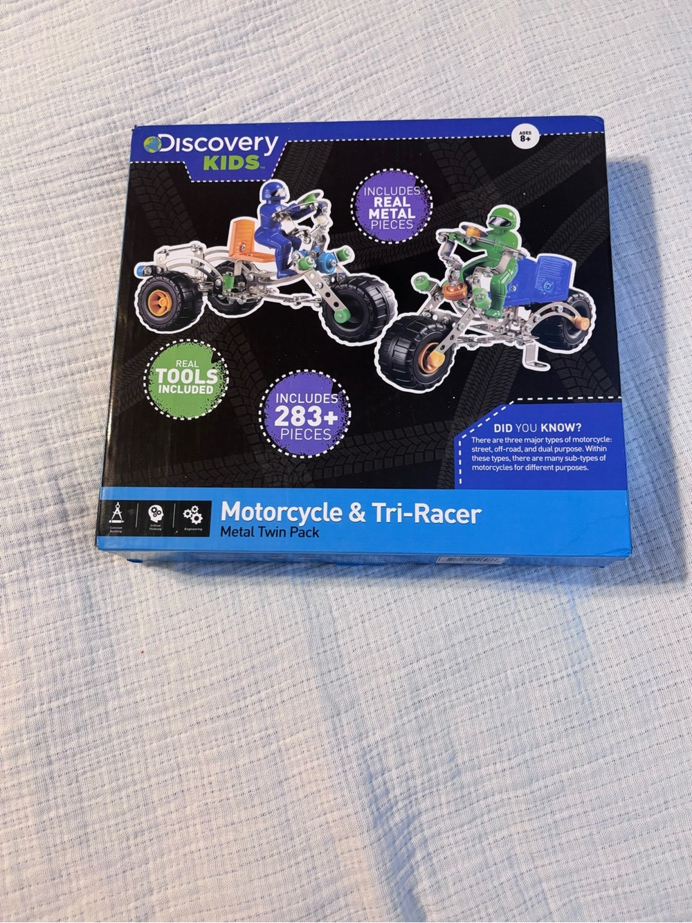 Discovery Kids Motorcycle & Tri-Racer Twin Pack - Blue & Green